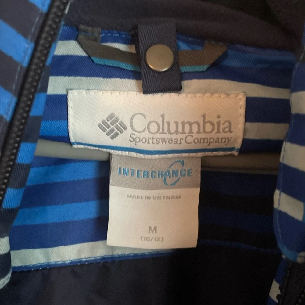 Columbia Blue and White Patterned Full Zip Winter / Skiing Jacket Size M‎